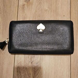 Kate Spade Black Leather Zipper Wallet